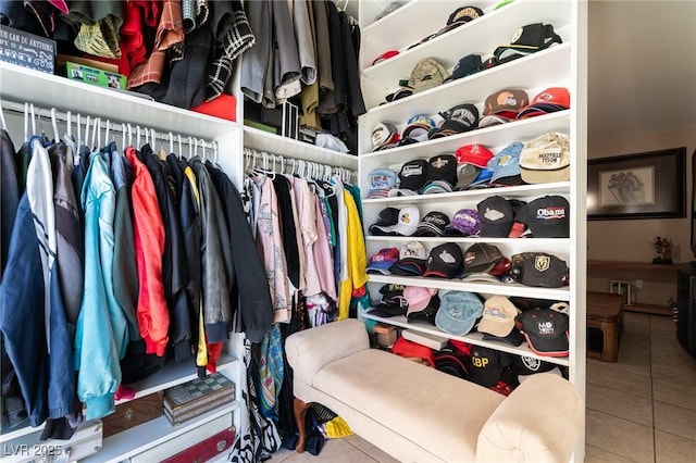 spacious closet with tile patterned flooring