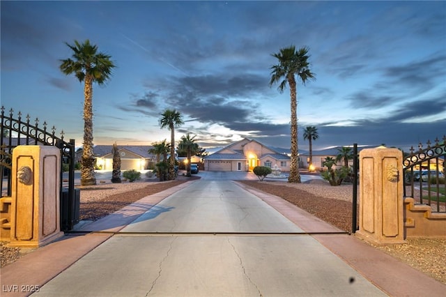 view of road featuring a gate