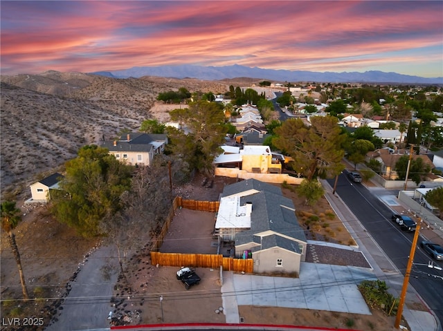 650 Arizona St, Boulder City, NV 89005 - aerial view at dusk featuring a residential view and a mountain view