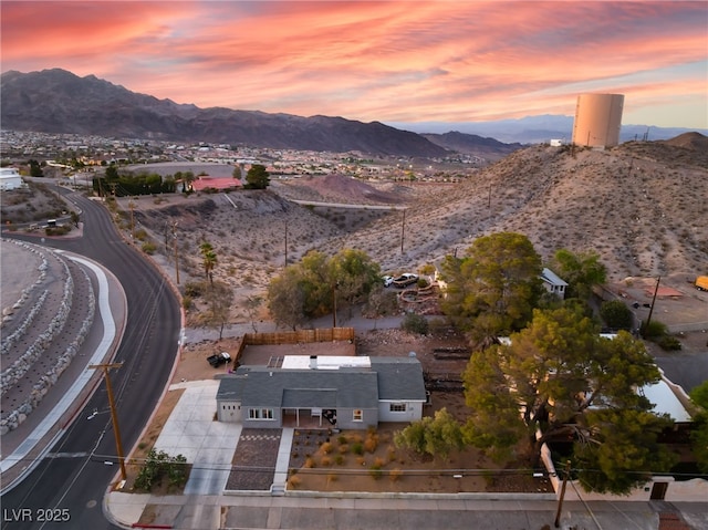 650 Arizona St, Boulder City, NV 89005 - aerial view at dusk with a mountain view