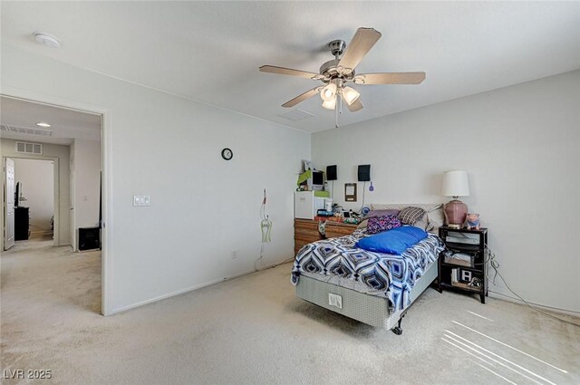 8783 Halcon Ave, Las Vegas, NV 89148 - bedroom with visible vents, carpet floors, and ceiling fan
