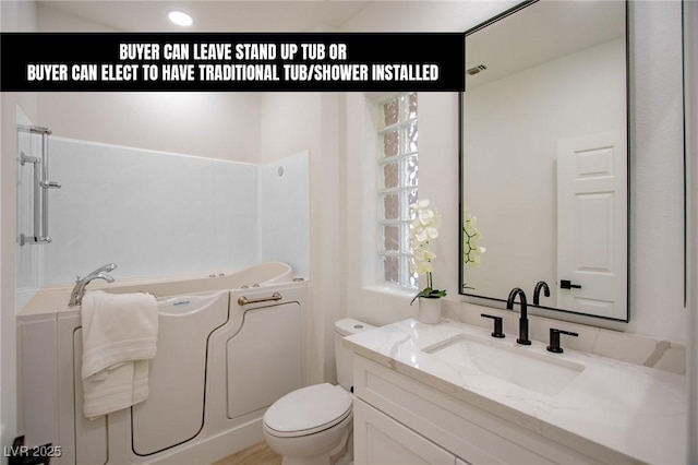10709 Hunters Woods Pl, Las Vegas, NV 89134 - full bath with a garden tub, toilet, and vanity