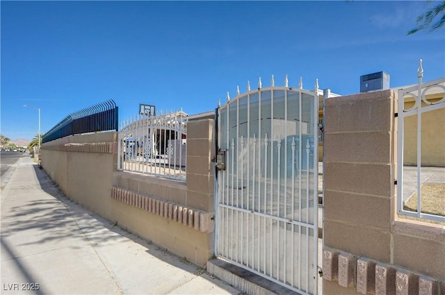 view of gate with fence private yard