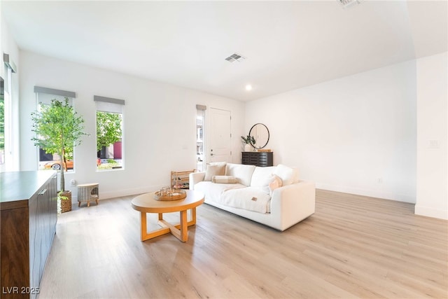 7307 Grace Estate Ave, Las Vegas, NV 89113 - living area featuring visible vents, baseboards, and light wood-style floors