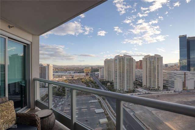balcony featuring a view of city