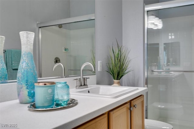 2305 W Horizon Ridge Pkwy Unit 3713, Henderson, NV 89052 - bathroom with toilet, vanity, and a stall shower