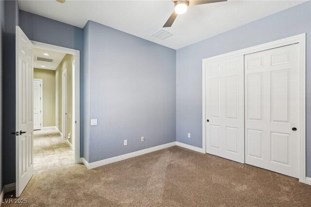 3904 Redbreast Ln, North Las Vegas, NV 89084 - unfurnished bedroom featuring baseboards, carpet floors, visible vents, and a closet