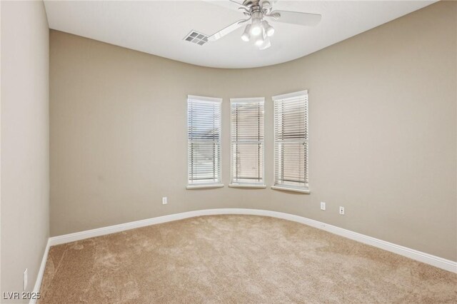 3904 Redbreast Ln, North Las Vegas, NV 89084 - empty room with baseboards, visible vents, a ceiling fan, and carpet floors