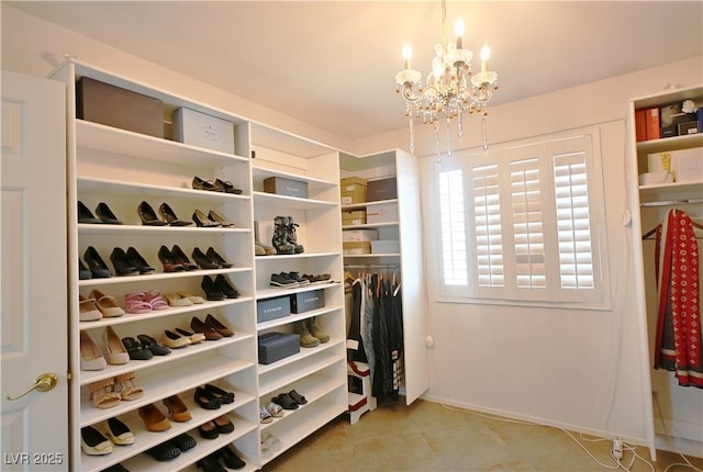 1105 Enderly Ln, Las Vegas, NV 89144 - spacious closet featuring a chandelier and light tile patterned floors