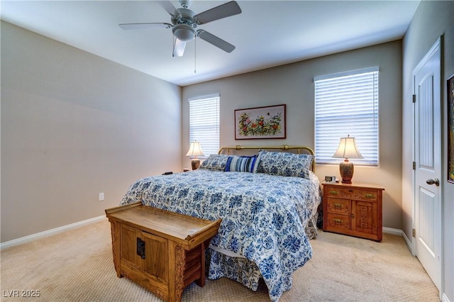 8036 Literature Ct, Las Vegas, NV 89113 - bedroom featuring light carpet, a ceiling fan, and baseboards