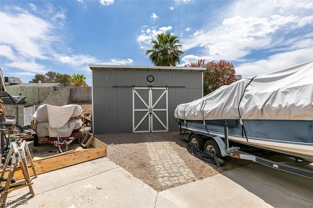 386 Summer Creek Ct, Henderson, NV 89002 - view of outbuilding featuring fence and an outbuilding