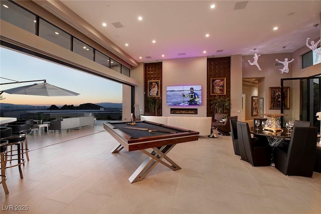 661 Dragon Peak Dr, Henderson, NV 89012 - playroom with a towering ceiling, pool table, and recessed lighting