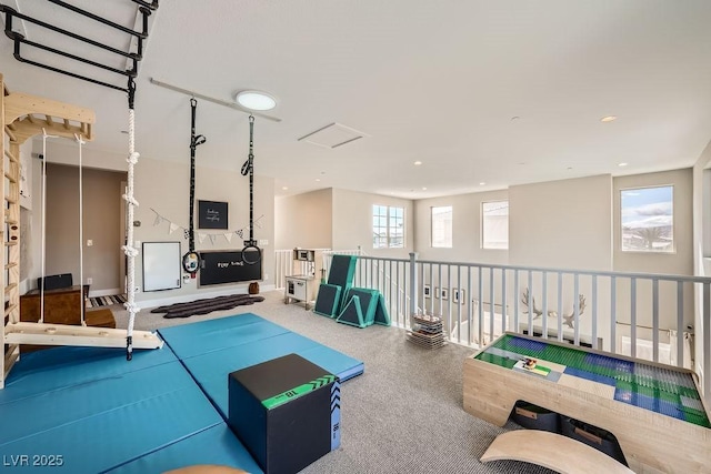 rec room with recessed lighting