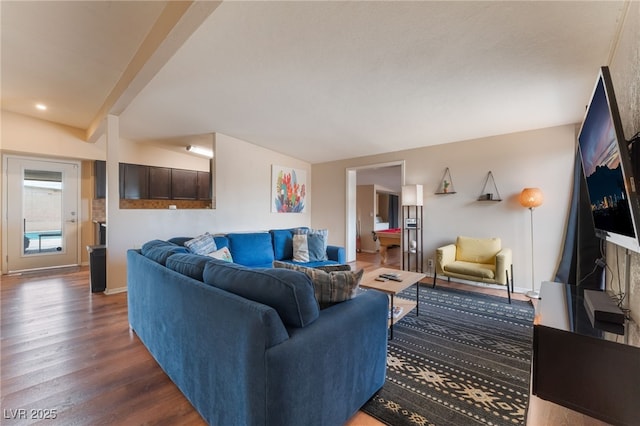 1615 Palora Ave, Las Vegas, NV 89169 - living room featuring dark wood-style flooring