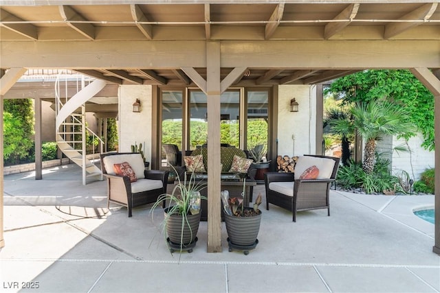 view of patio / terrace with an outdoor living space