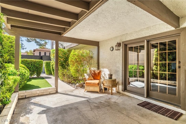 view of patio with fence