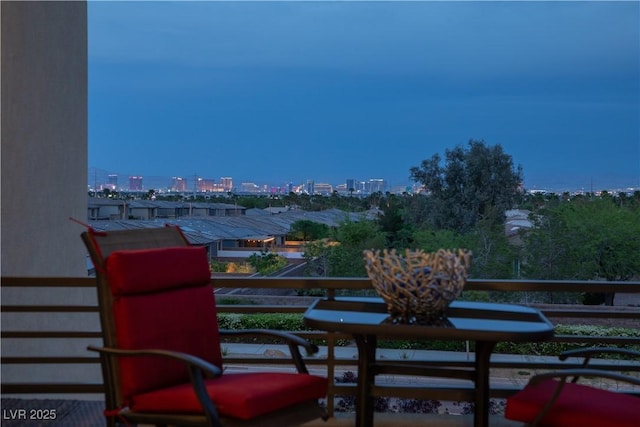balcony with a view of city