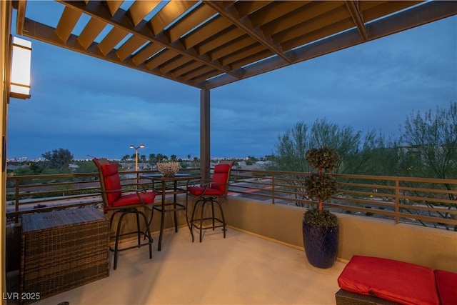 view of patio / terrace featuring a pergola