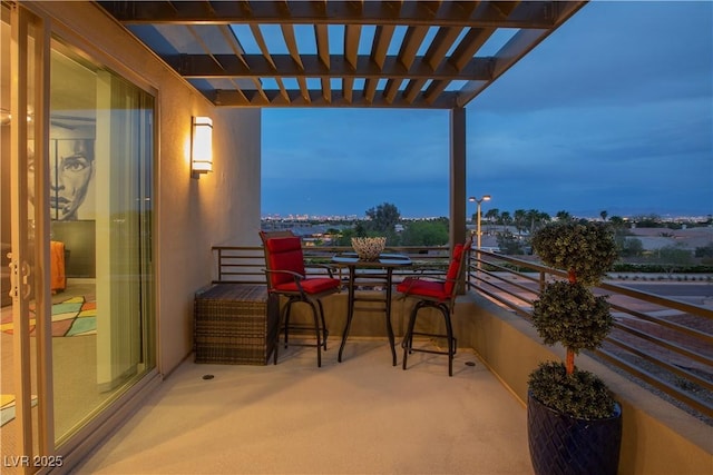 balcony with a pergola