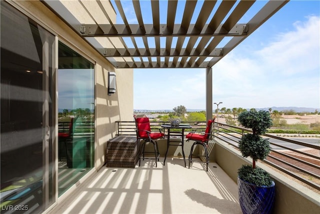balcony with a pergola