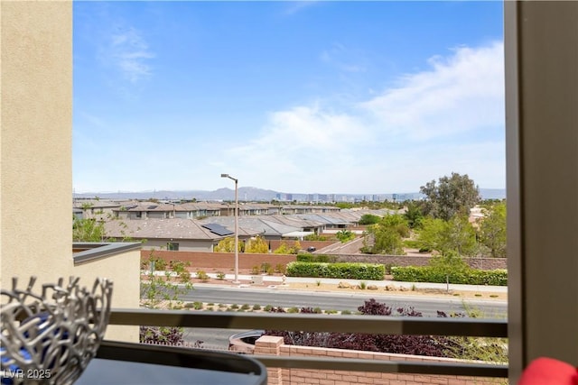 view of water feature with a residential view
