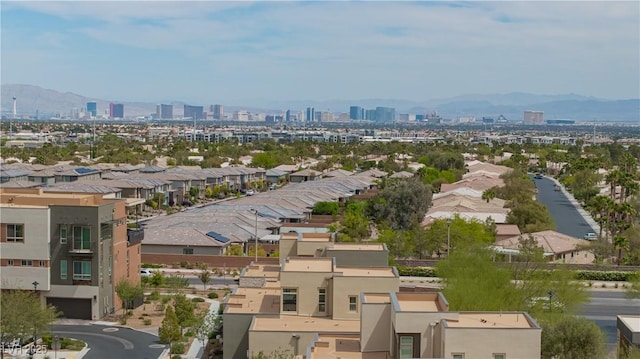 bird's eye view with a residential view, a city view, and a mountain view