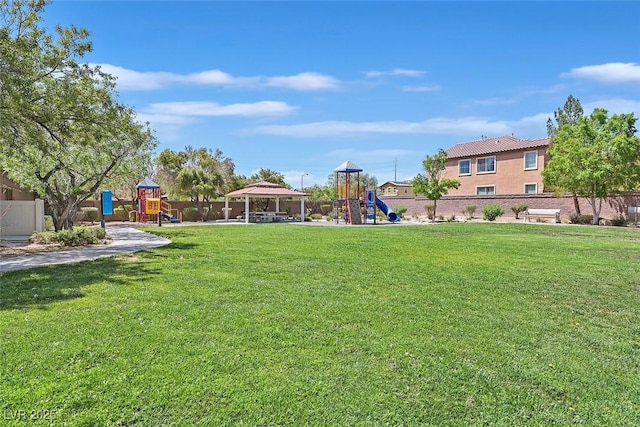 2104 Leatherbridge Ct, North Las Vegas, NV 89081 - view of yard featuring a playground and a gazebo
