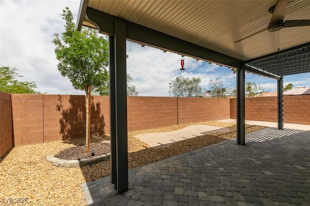 1004 Huckburn Ave, Henderson, NV 89015 - view of patio / terrace with a fenced backyard and ceiling fan