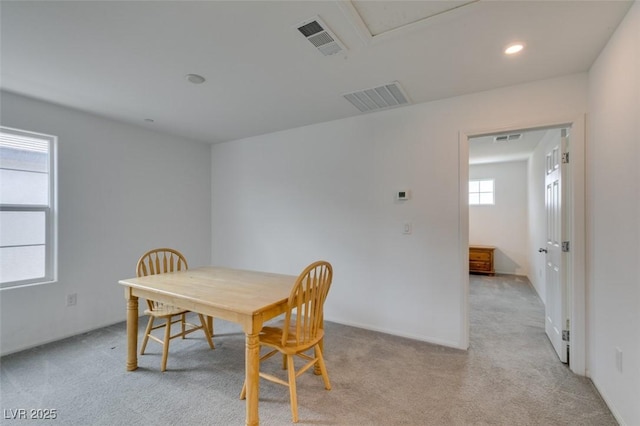 1004 Huckburn Ave, Henderson, NV 89015 - dining room featuring recessed lighting, visible vents, and light carpet