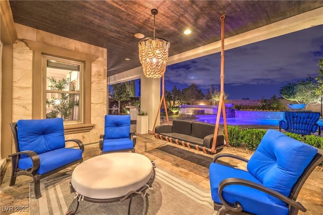 exterior space with an outdoor pool