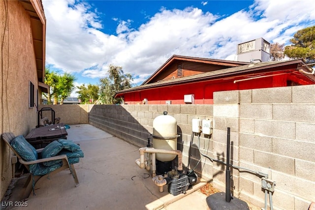 view of patio with a fenced backyard