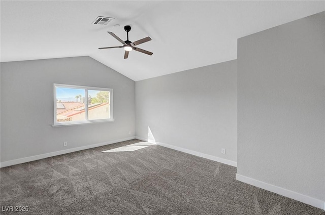 3791 El Camino Rd, Las Vegas, NV 89103 - carpeted empty room featuring a ceiling fan and vaulted ceiling