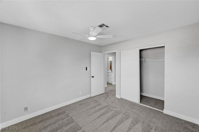 3791 El Camino Rd, Las Vegas, NV 89103 - unfurnished bedroom with carpet floors, a closet, and a ceiling fan