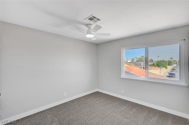 3791 El Camino Rd, Las Vegas, NV 89103 - unfurnished room featuring dark carpet, a ceiling fan, and a textured ceiling