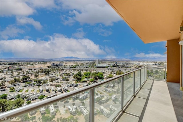 balcony with a mountain view