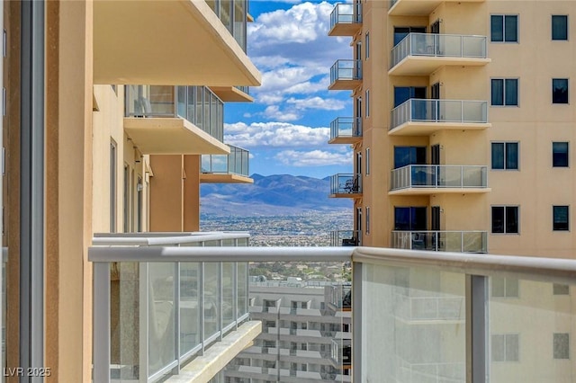 balcony with a mountain view