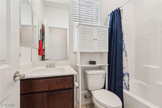 2877 Sweeping Palm Rd, North Las Vegas, NV 89086 - full bathroom featuring toilet, vanity, and shower / bath combination with curtain