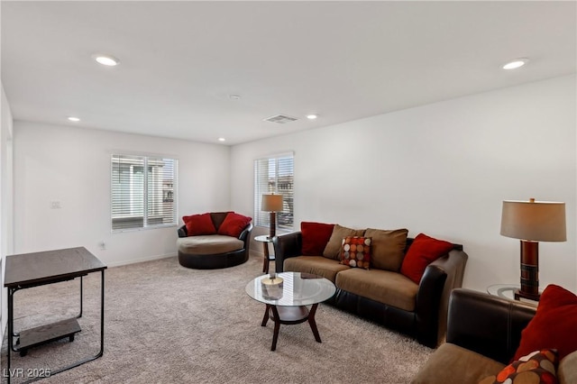 2877 Sweeping Palm Rd, North Las Vegas, NV 89086 - living area featuring carpet, recessed lighting, and baseboards