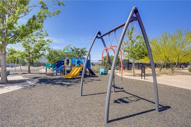 community play area featuring fence