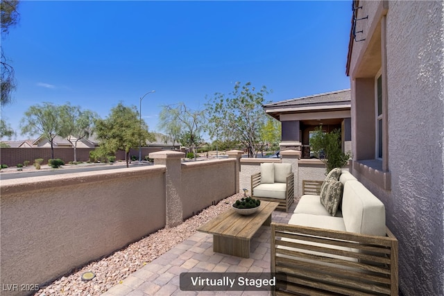 view of patio with outdoor lounge area