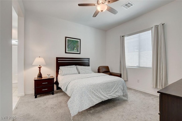 897 Woodburn Ln, Las Vegas, NV 89138 - bedroom with light carpet and a ceiling fan