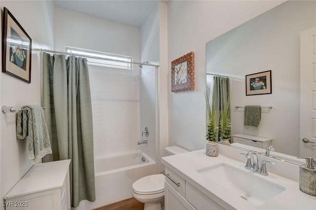 897 Woodburn Ln, Las Vegas, NV 89138 - bathroom with vanity and shower / bathtub combination with curtain