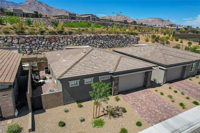 897 Woodburn Ln, Las Vegas, NV 89138 - aerial view of residential area featuring a mountain backdrop
