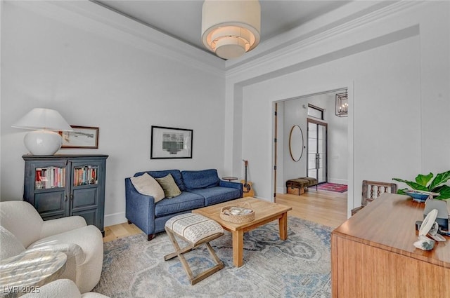 10969 Tranquil Waters Ct, Las Vegas, NV 89135 - living area featuring light wood-style floors and ornamental molding
