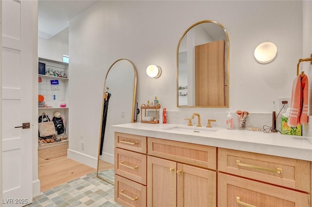 10969 Tranquil Waters Ct, Las Vegas, NV 89135 - bathroom with vanity and wood finished floors