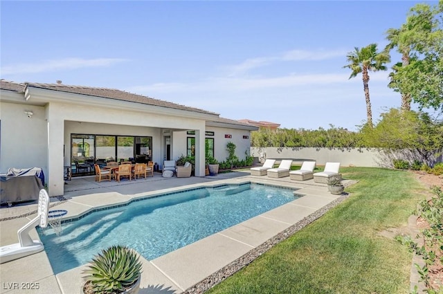 10969 Tranquil Waters Ct, Las Vegas, NV 89135 - view of swimming pool featuring a patio area and an outdoor hangout area