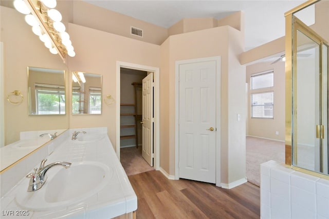 1805 Candle Bright Dr, Henderson, NV 89074 - full bath featuring a wealth of natural light, a sink, and visible vents