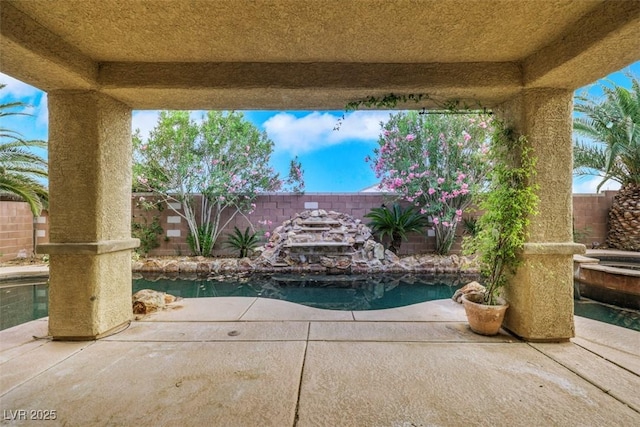 3217 Palladio Ave, North Las Vegas, NV 89031 - swimming pool with a patio area, a fenced backyard, and a jacuzzi