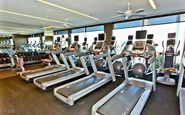4381 W Flamingo Rd Unit 1212, Las Vegas, NV 89103 - exercise room with ceiling fan