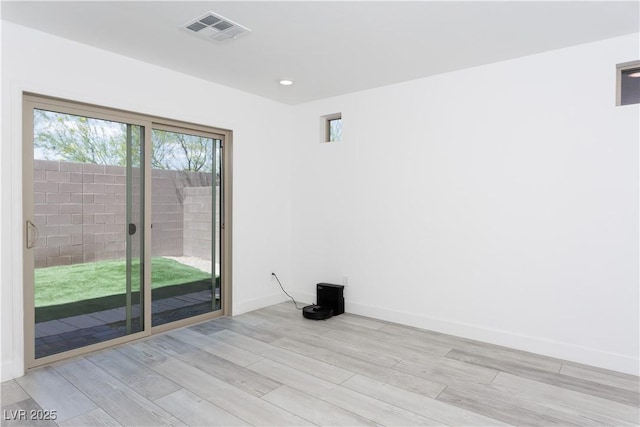 8125 Monsoon Bay St, Las Vegas, NV 89113 - unfurnished room with baseboards, visible vents, light wood-style flooring, and recessed lighting